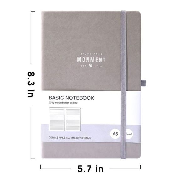 YOMENT Hard cover Lined Journal w/pen loop & elastic closure band, bookmark - Picture 2 of 8